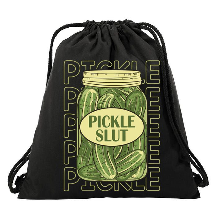 Pickle Slut Funny Pickle Slut Who Loves Pickles Apaprel Drawstring Bag