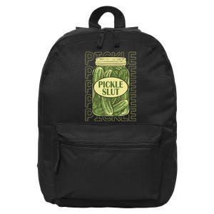 Pickle Slut Funny Pickle Slut Who Loves Pickles Apaprel 16 in Basic Backpack