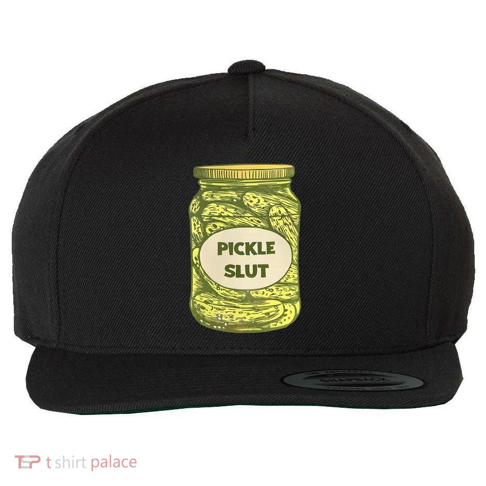 Pickle Slut Funny Canned Pickles Wool Snapback Cap