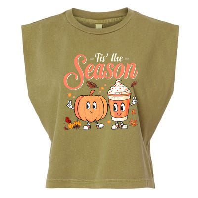 Pumpkin Spice Football Tis The Season Fall Thanksgiving Gift Garment-Dyed Women's Muscle Tee