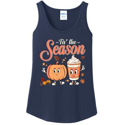 Pumpkin Spice Football Tis The Season Fall Thanksgiving Gift Ladies Essential Tank