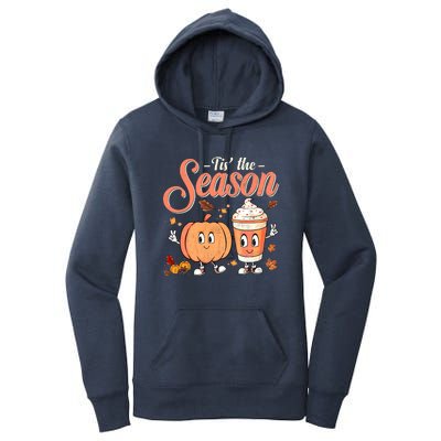 Pumpkin Spice Football Tis The Season Fall Thanksgiving Gift Women's Pullover Hoodie