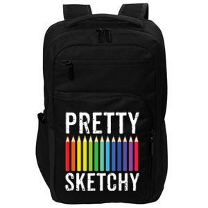 Pretty Sketchy Fun Art Lover Colored Pencils Artists Gift Impact Tech Backpack