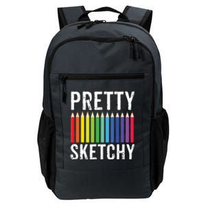 Pretty Sketchy Fun Art Lover Colored Pencils Artists Gift Daily Commute Backpack