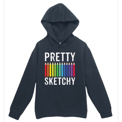 Pretty Sketchy Fun Art Lover Colored Pencils Artists Gift Urban Pullover Hoodie