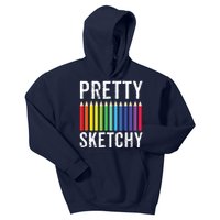 Pretty Sketchy Fun Art Lover Colored Pencils Artists Gift Kids Hoodie