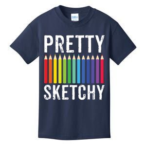 Pretty Sketchy Fun Art Lover Colored Pencils Artists Gift Kids T-Shirt