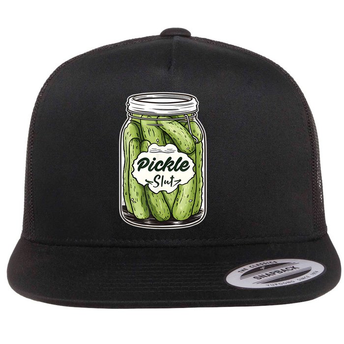 Pickle Slut Funny Pickle Slut Who Loves Pickles Apaprel Flat Bill Trucker Hat