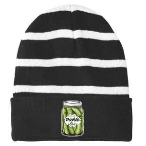 Pickle Slut Funny Pickle Slut Who Loves Pickles Apaprel Striped Beanie with Solid Band