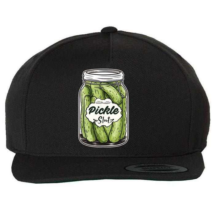 Pickle Slut Funny Pickle Slut Who Loves Pickles Apaprel Wool Snapback Cap