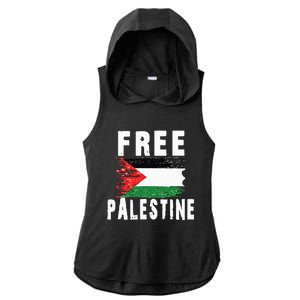 Palestine Strong funny isreal flag Ladies PosiCharge Tri-Blend Wicking Draft Hoodie Tank