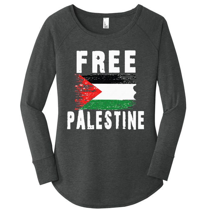 Palestine Strong funny isreal flag Women's Perfect Tri Tunic Long Sleeve Shirt