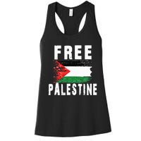 Palestine Strong funny isreal flag Women's Racerback Tank