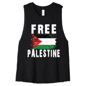 Palestine Strong funny isreal flag Women's Racerback Cropped Tank