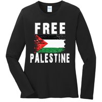 Palestine Strong funny isreal flag Ladies Long Sleeve Shirt