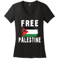 Palestine Strong funny isreal flag Women's V-Neck T-Shirt