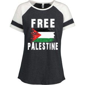 Palestine Strong funny isreal flag Enza Ladies Jersey Colorblock Tee