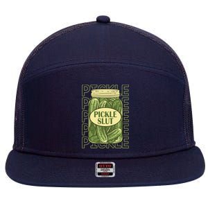 Pickle Slut Funny Canned Pickles 7 Panel Mesh Trucker Snapback Hat