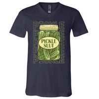 Pickle Slut Funny Canned Pickles V-Neck T-Shirt