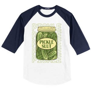 Pickle Slut Funny Canned Pickles Baseball Sleeve Shirt