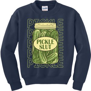 Pickle Slut Funny Canned Pickles Kids Sweatshirt