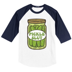 Pickle Slut Funny Canned Pickles Baseball Sleeve Shirt