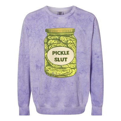 Pickle Slut Funny Canned Pickles Colorblast Crewneck Sweatshirt