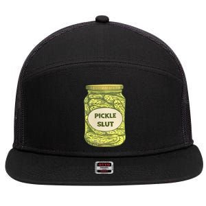 Pickle Slut Funny Canned Pickles 7 Panel Mesh Trucker Snapback Hat