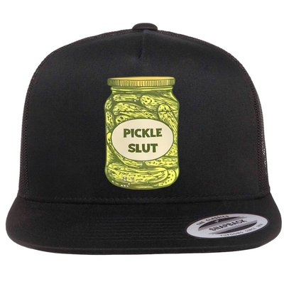 Pickle Slut Funny Canned Pickles Flat Bill Trucker Hat