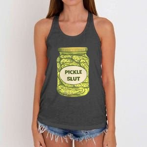 Pickle Slut Funny Canned Pickles Women's Knotted Racerback Tank