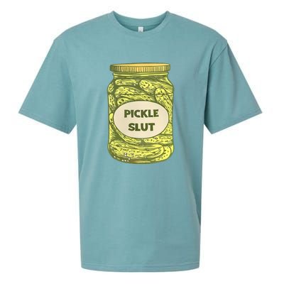 Pickle Slut Funny Canned Pickles Sueded Cloud Jersey T-Shirt