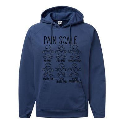 Pain Scale Funny Gingerbread Trauma Nurse Christmas Nursing Performance Fleece Hoodie