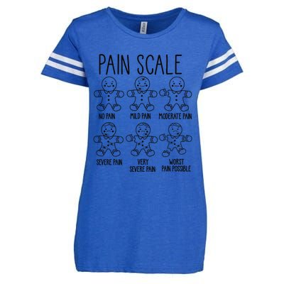 Pain Scale Funny Gingerbread Trauma Nurse Christmas Nursing Enza Ladies Jersey Football T-Shirt