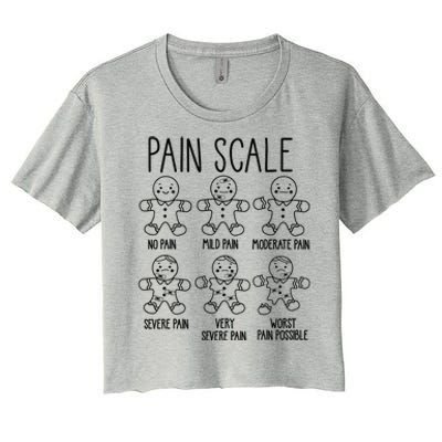 Pain Scale Funny Gingerbread Trauma Nurse Christmas Nursing Women's Crop Top Tee