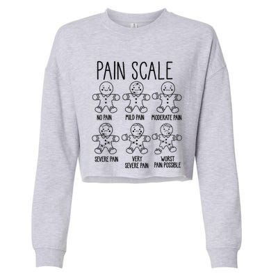 Pain Scale Funny Gingerbread Trauma Nurse Christmas Nursing Cropped Pullover Crew