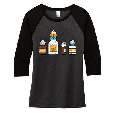 Pumpkin Spice Funny Nurse Halloween Women's Tri-Blend 3/4-Sleeve Raglan Shirt