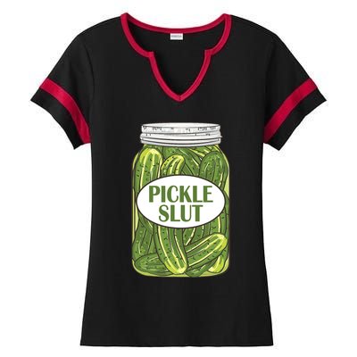 Pickle Slut Funny Canned Pickles Ladies Halftime Notch Neck Tee