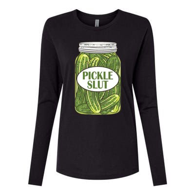 Pickle Slut Funny Canned Pickles Womens Cotton Relaxed Long Sleeve T-Shirt