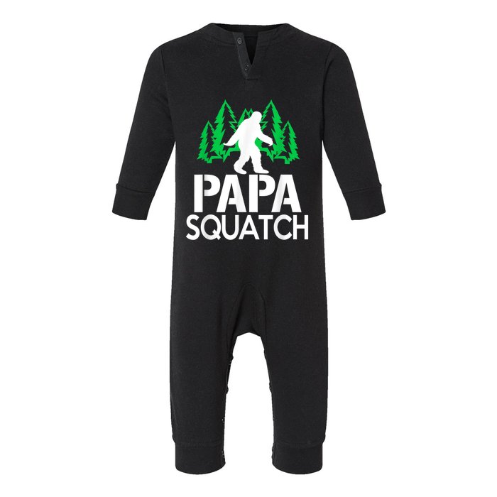 Papa Squatch For Dad Bigfoot Sasquatch Infant Fleece One Piece