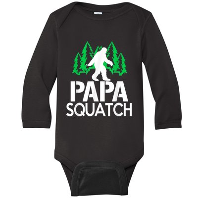 Papa Squatch For Dad Bigfoot Sasquatch Baby Long Sleeve Bodysuit