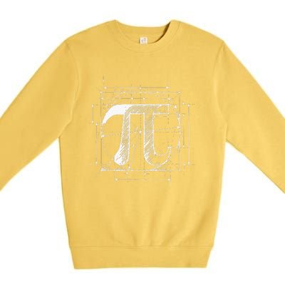 Pi Symbol Funny Math Teacher Pi Day Premium Crewneck Sweatshirt