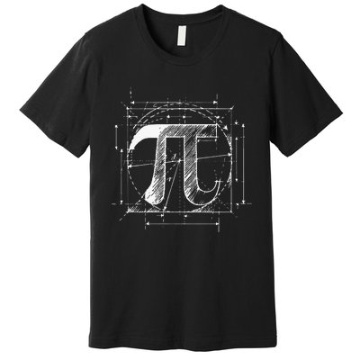 Pi Symbol Funny Math Teacher Pi Day Premium T-Shirt