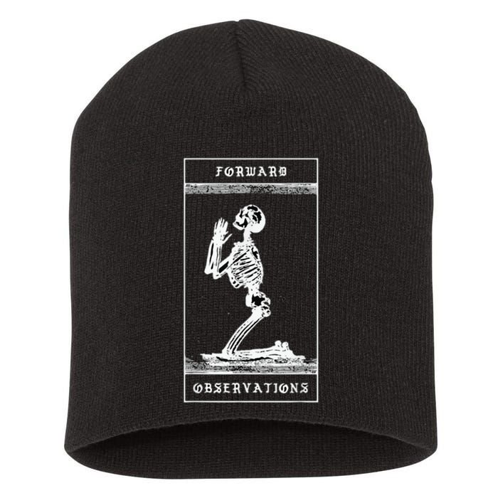 Praying Skeleton forward observation group crye Short Acrylic Beanie