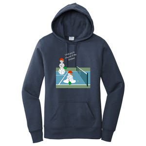 Pickleball Snowmen | Fun Pickleball | Pickleball Holiday Gift | Great Pickleball Women's Pullover Hoodie