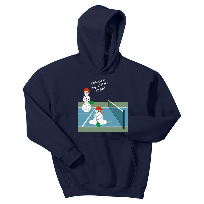 Pickleball Snowmen | Fun Pickleball | Pickleball Holiday Gift | Great Pickleball Kids Hoodie