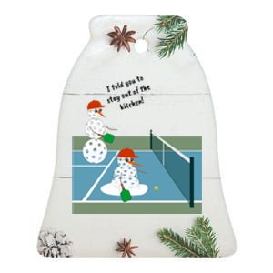 Pickleball Snowmen | Fun Pickleball | Pickleball Holiday Gift | Great Pickleball Ceramic Bell Ornament