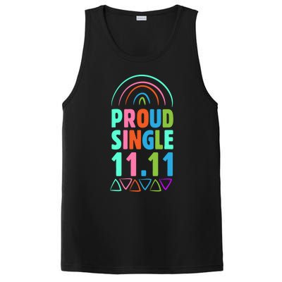 Proud Single Funny Single Awareness Day 11 11 Antigiftvalentine Gift PosiCharge Competitor Tank