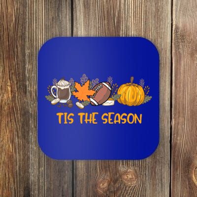 Pumpkin Spice Football Tis The Season Fall Thanksgiving Gift Coaster