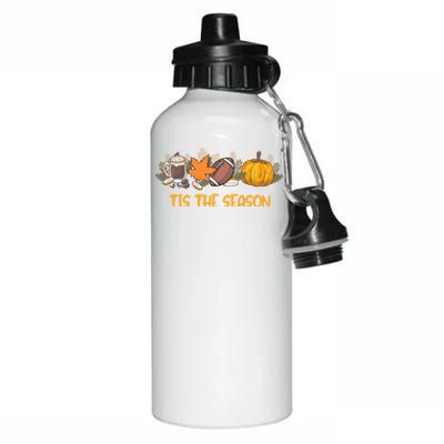 Pumpkin Spice Football Tis The Season Fall Thanksgiving Gift Aluminum Water Bottle