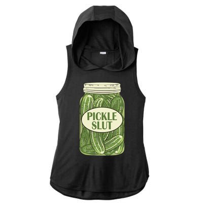 Pickle Slut Funny Ladies PosiCharge Tri-Blend Wicking Draft Hoodie Tank